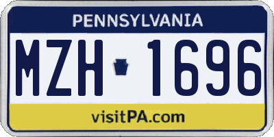 PA license plate MZH1696