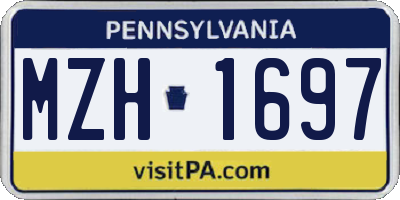 PA license plate MZH1697