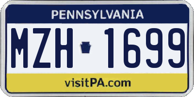PA license plate MZH1699