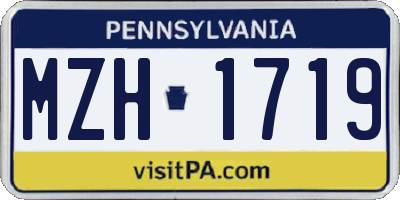 PA license plate MZH1719
