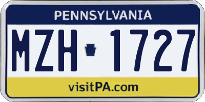 PA license plate MZH1727