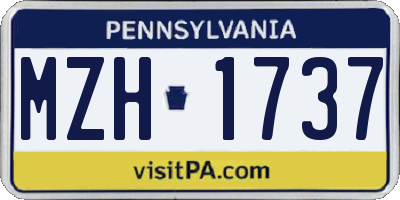 PA license plate MZH1737