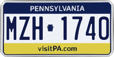 PA license plate MZH1740