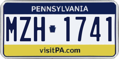 PA license plate MZH1741
