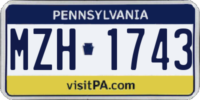 PA license plate MZH1743