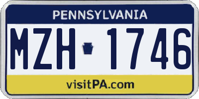 PA license plate MZH1746
