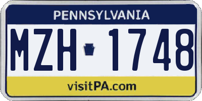 PA license plate MZH1748