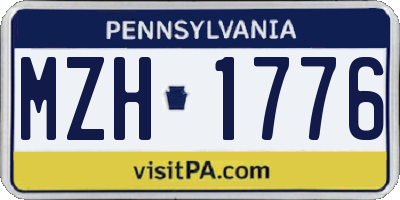PA license plate MZH1776
