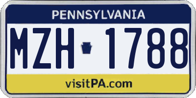 PA license plate MZH1788