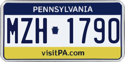 PA license plate MZH1790