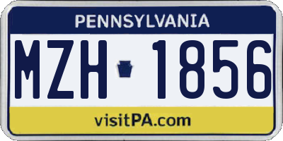 PA license plate MZH1856