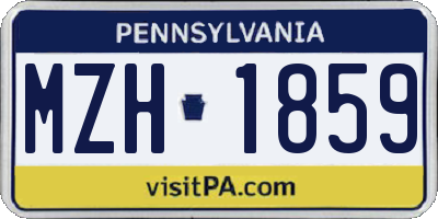 PA license plate MZH1859