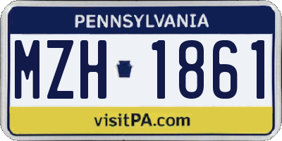 PA license plate MZH1861