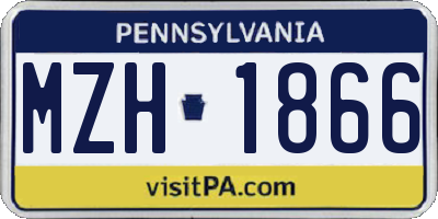 PA license plate MZH1866