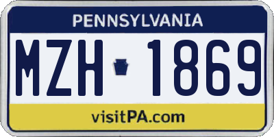 PA license plate MZH1869
