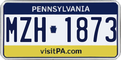 PA license plate MZH1873