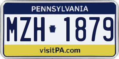 PA license plate MZH1879