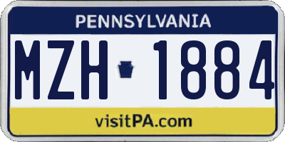 PA license plate MZH1884
