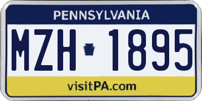 PA license plate MZH1895