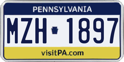 PA license plate MZH1897