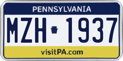 PA license plate MZH1937