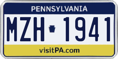 PA license plate MZH1941