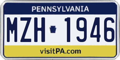 PA license plate MZH1946