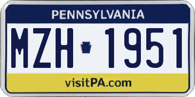 PA license plate MZH1951