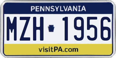 PA license plate MZH1956