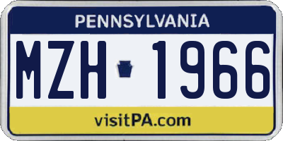 PA license plate MZH1966