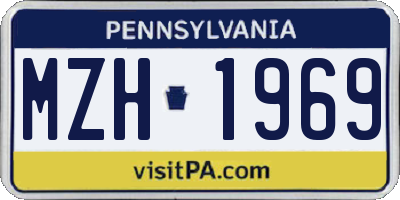 PA license plate MZH1969