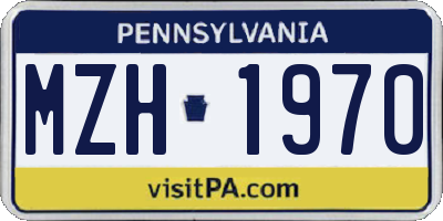 PA license plate MZH1970