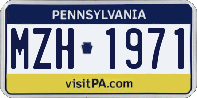 PA license plate MZH1971