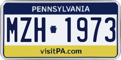 PA license plate MZH1973
