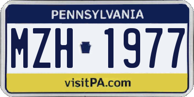 PA license plate MZH1977