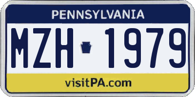 PA license plate MZH1979