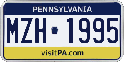 PA license plate MZH1995