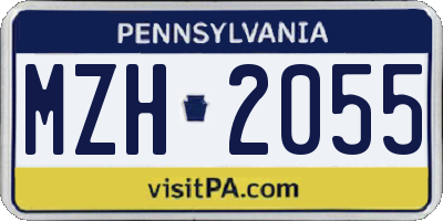 PA license plate MZH2055