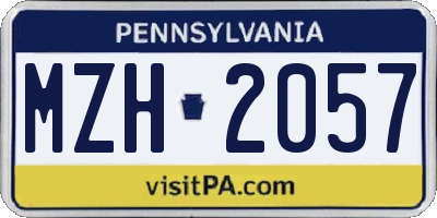 PA license plate MZH2057