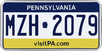 PA license plate MZH2079