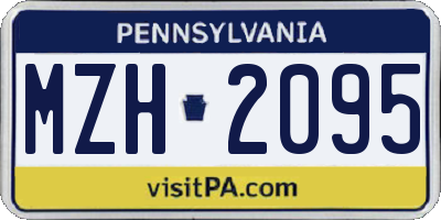 PA license plate MZH2095