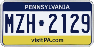 PA license plate MZH2129