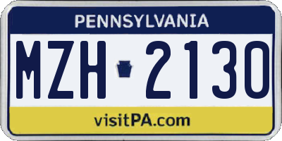 PA license plate MZH2130