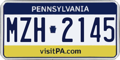 PA license plate MZH2145