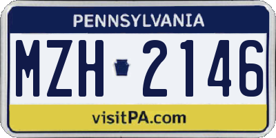PA license plate MZH2146