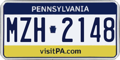 PA license plate MZH2148