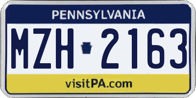 PA license plate MZH2163