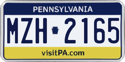 PA license plate MZH2165