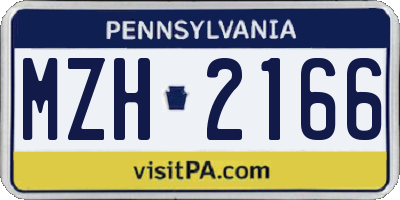 PA license plate MZH2166