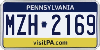 PA license plate MZH2169